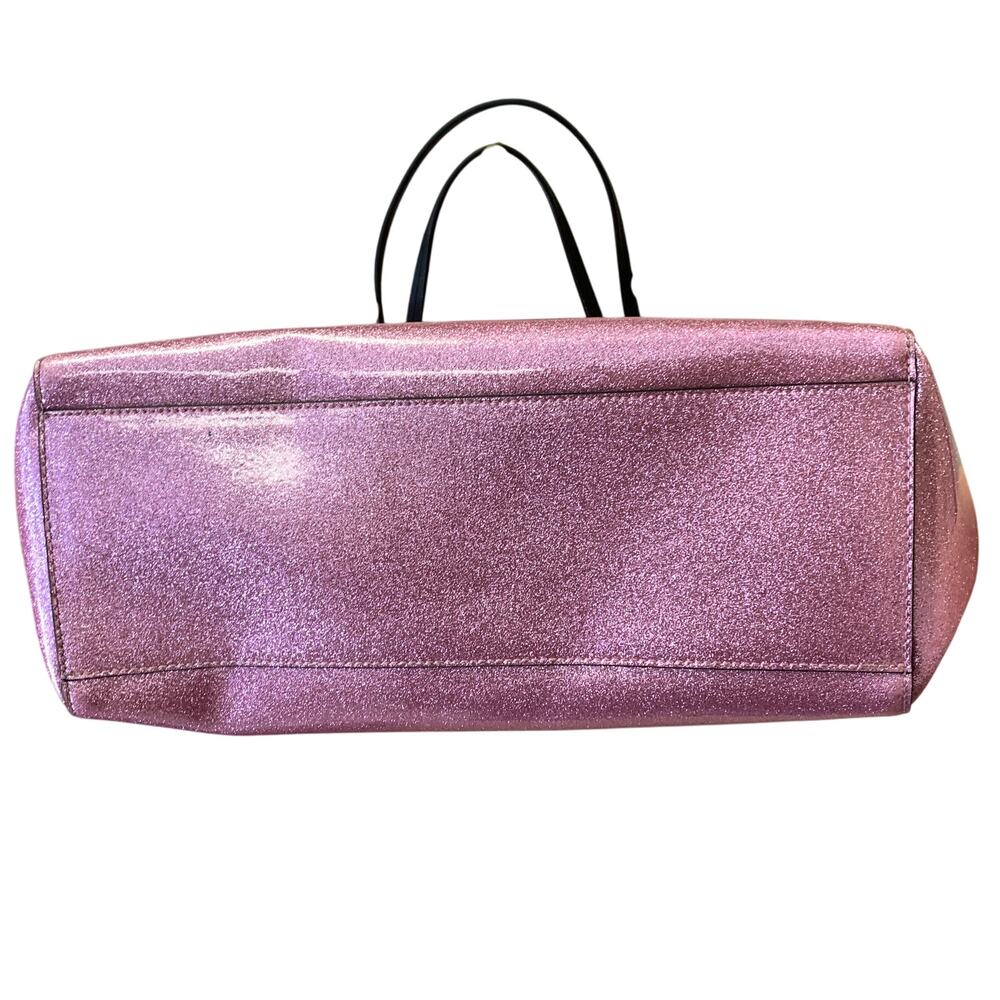 Kate Spade Mavis Street Taden Large Tote Bag Pink Glitter Finish Zip Closure - Picture 5 of 9